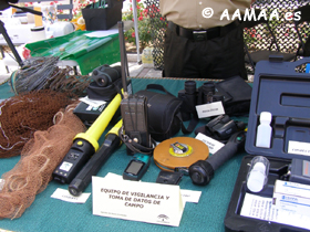 Material y equipo de trabajo que se utiliza en las labores de vigilancia y toma de datos de campo