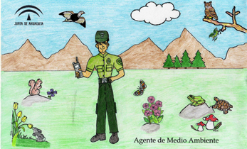 Dibujo coloreado por uno de los escolares